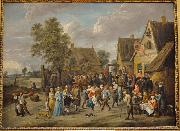 Village feast with an aristocratic couple